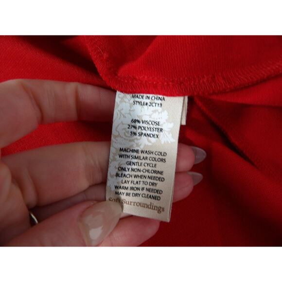 Soft Surroundings Scarletta Maxi Dress Sz 6 Red V Neck A Line EUC - Picture 10 of 13